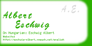 albert eschwig business card